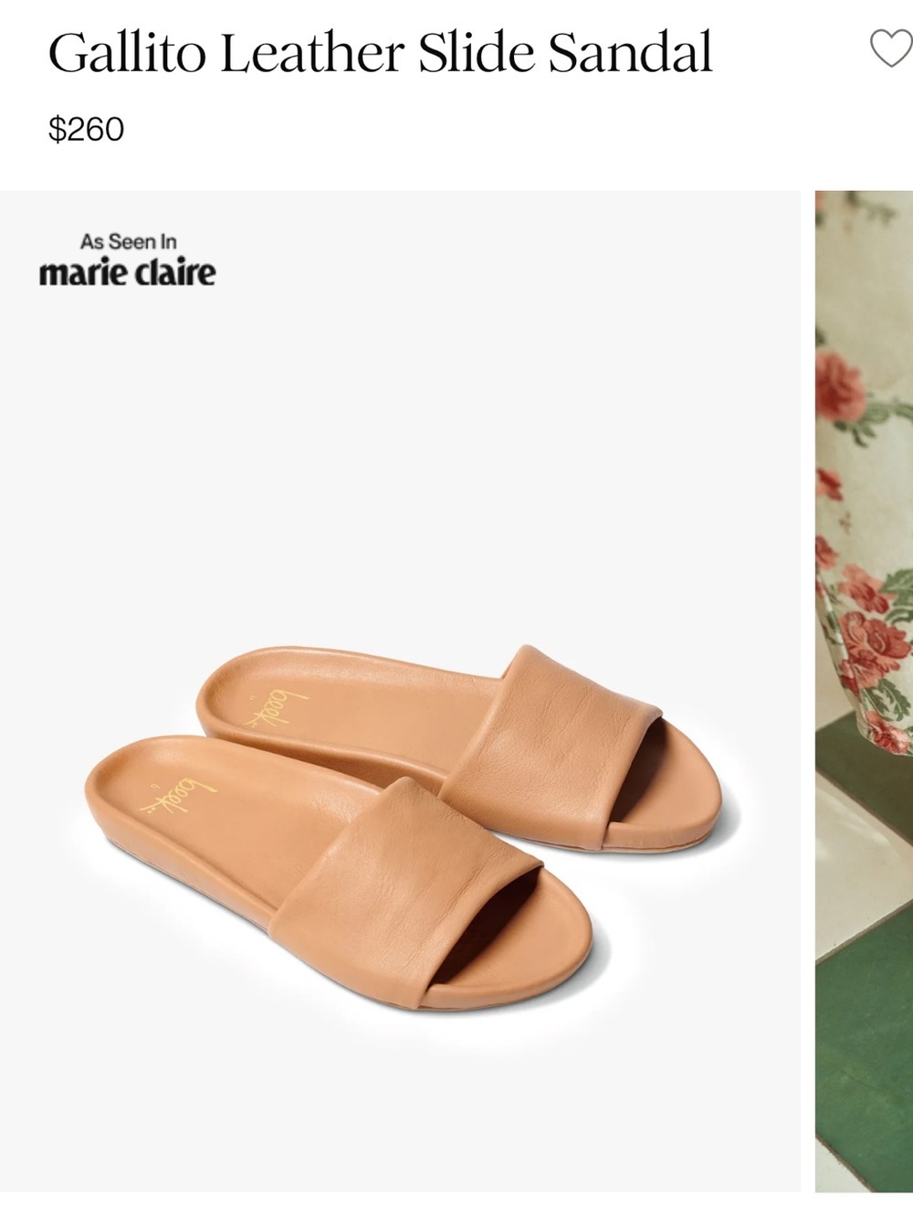 Beek Gallito Leather Slide Sandal
Color Honey women's 7